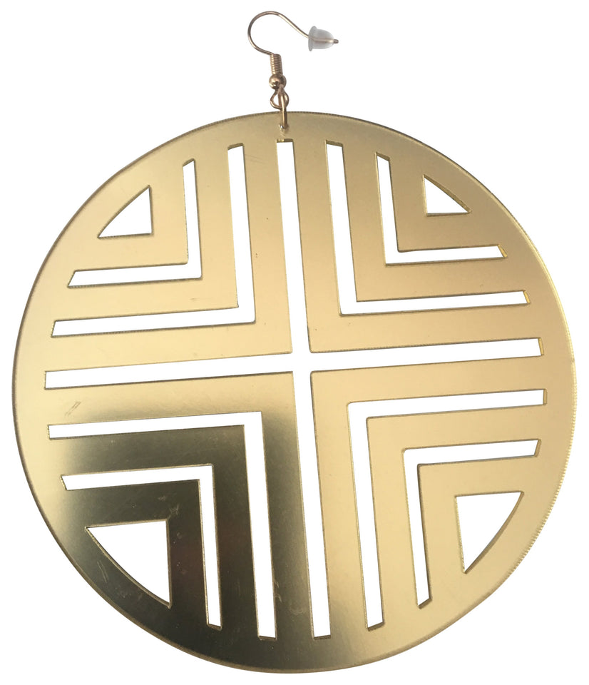 gold mirror geometric earrings natural hair accessories afrocentric jewelry tribal accessory jewellery plastic large hoop acrylic unique whimsical