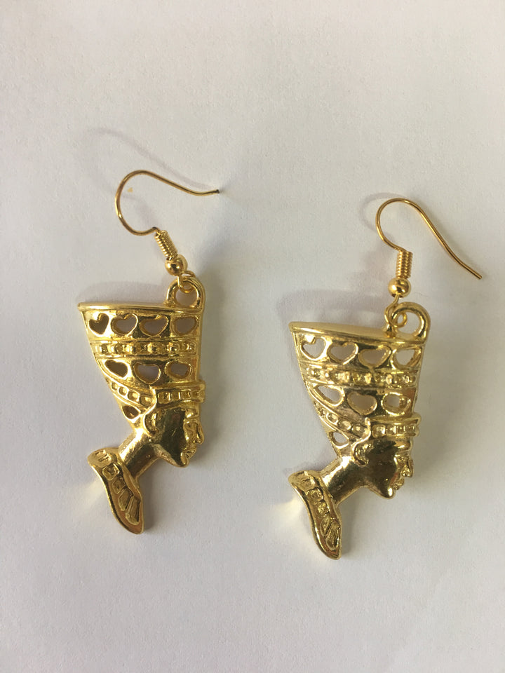 Queen Nefertiti earrings - Gold or Silver Color | Queen Nefertiti | Egypt | Egyptian | Nefertiti Bust