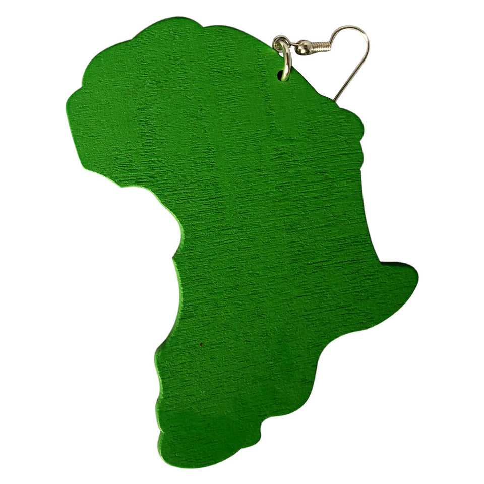 green map of africa earring