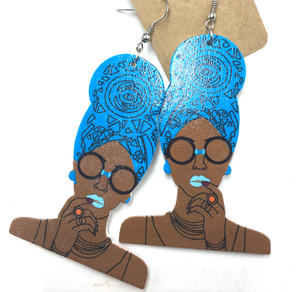 headwrap mami | head wrap mommy | natural hair earrings | headwrap | head wrap | afrocentric | jewelry | fashion | accessories | Agki Latest African Fashion, African Prints, African fashion styles, African clothing, Nigerian style, Ghanaian fashion, African women dresses, African Bags, African shoes, Nigerian fashion, Ankara, Aso okè, Kenté, 