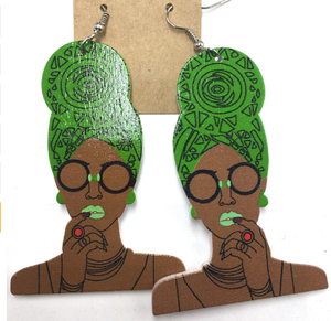 headwrap mami | head wrap mommy | natural hair earrings | headwrap | head wrap | afrocentric | jewelry | fashion | accessories | Agki Latest African Fashion, African Prints, African fashion styles, African clothing, Nigerian style, Ghanaian fashion, African women dresses, African Bags, African shoes, Nigerian fashion, Ankara, Aso okè, Kenté, 