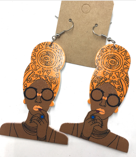 headwrap mami | head wrap mommy | natural hair earrings | headwrap | head wrap | afrocentric | jewelry | fashion | accessories | Agki Latest African Fashion, African Prints, African fashion styles, African clothing, Nigerian style, Ghanaian fashion, African women dresses, African Bags, African shoes, Nigerian fashion, Ankara, Aso okè, Kenté, 
