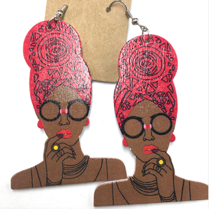 headwrap mami | head wrap mommy | natural hair earrings | headwrap | head wrap | afrocentric | jewelry | fashion | accessories | Agki Latest African Fashion, African Prints, African fashion styles, African clothing, Nigerian style, Ghanaian fashion, African women dresses, African Bags, African shoes, Nigerian fashion, Ankara, Aso okè, Kenté, 