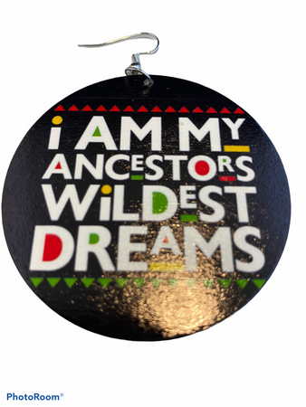 i am my ancestors wildest dreams earrings natural hair earring wood black girls short afrocentric accessories jewellery jewelry cool afro pick map continent wholesale black magic owned minority women woman ladies lady cheap unique cute different american traditional wooden beyonce ankh africhic afrochic