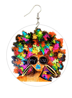 afro earrings natural hair jewelry afrocentric accessories fashion outfit idea clothing tutorial 4b 4c ear candy whimsical urban trendy unique kaleidoscope