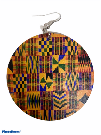 kente print earrings natural hair jewelry afrocentric accessories pro black jewellery ear candy african american accessory fashion outfit idea cheap cute unique different urban gift idea clothing clothes fashion outfit Africa