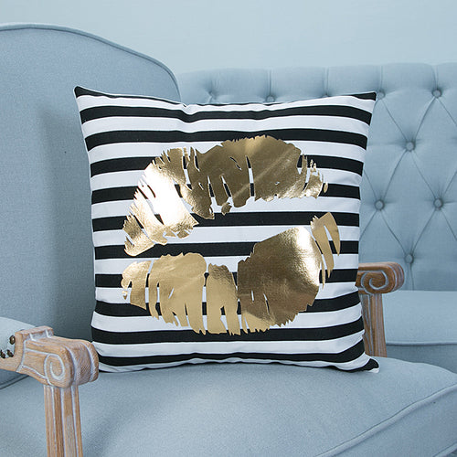 kissing puckered lips kiss love gold pillow case cover home decor first apartment white unique urban decoration teenager room 