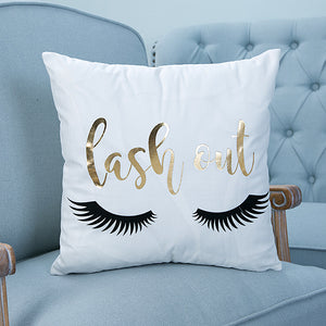 lash out gold pillow case cover home decor first apartment white unique urban decoration teenager room 