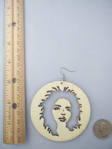 Lauryn hill earring afrocentric earring natural hair earring clothing jewelry afro wooden