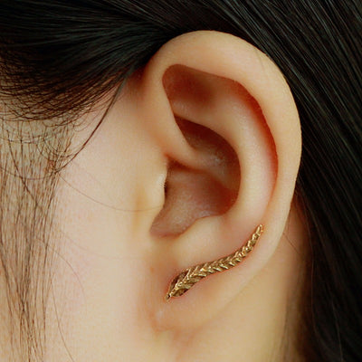 gold earrings silver leaf ear ring leaves 