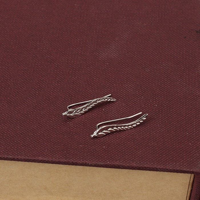 gold earrings silver leaf ear ring leaves 