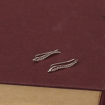 gold earrings silver leaf ear ring leaves 