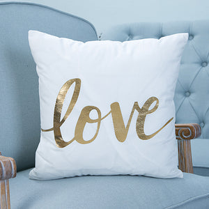love gold pillow case cover home decor first apartment white unique urban decoration teenager room 
