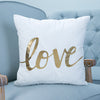 love gold pillow case cover home decor first apartment white unique urban decoration teenager room 