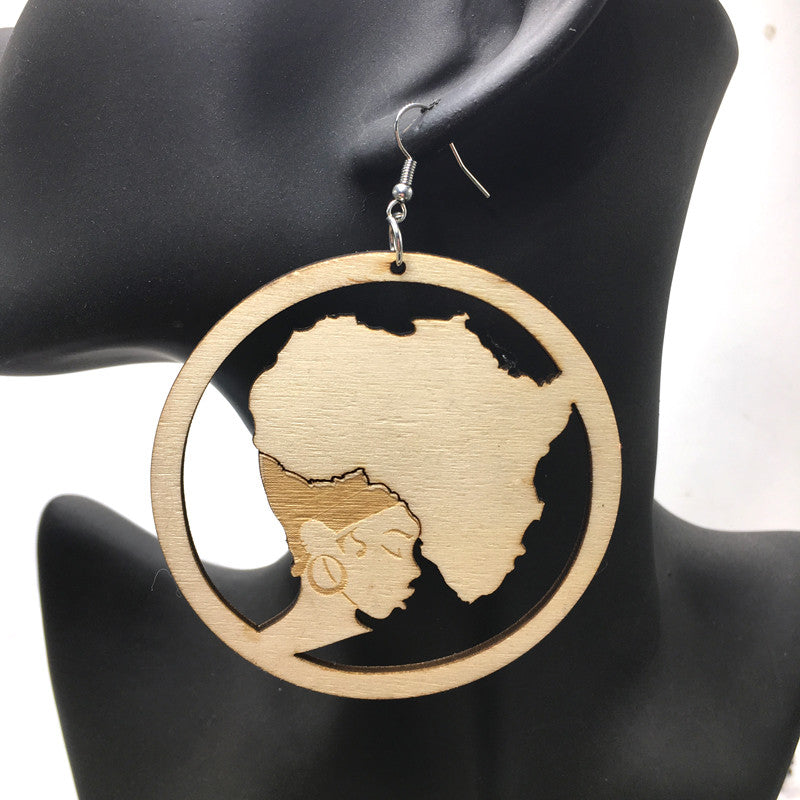 headwrap earrings | Afro earrings | Afrocentric earrings | natural hair earrings | afrocentric fashion | afrocentric jewelry |  wooden earrings | big black earrings | afro earrings for sale