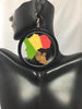 mama africa shaped earrings | Afro earrings | Afrocentric earrings | natural hair earrings | afrocentric fashion | afrocentric jewelry |  wooden earrings | big black earrings | afro earrings for sale rasta color