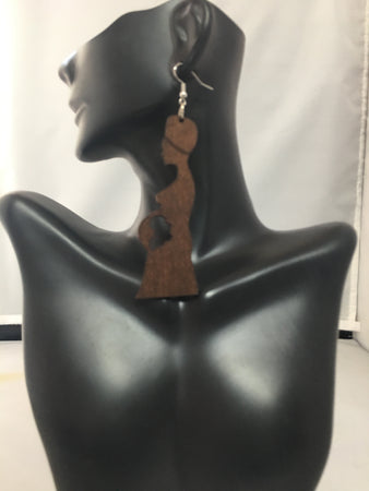 tri color brown black natural mother africa earrings | africa earrings | africa shaped earrings | map of africa earrings | natural hair earrings | afrocentric earrings | afrocentric fashion | afrocentric clothing | afrocentric accessories | afrocentric jewelry