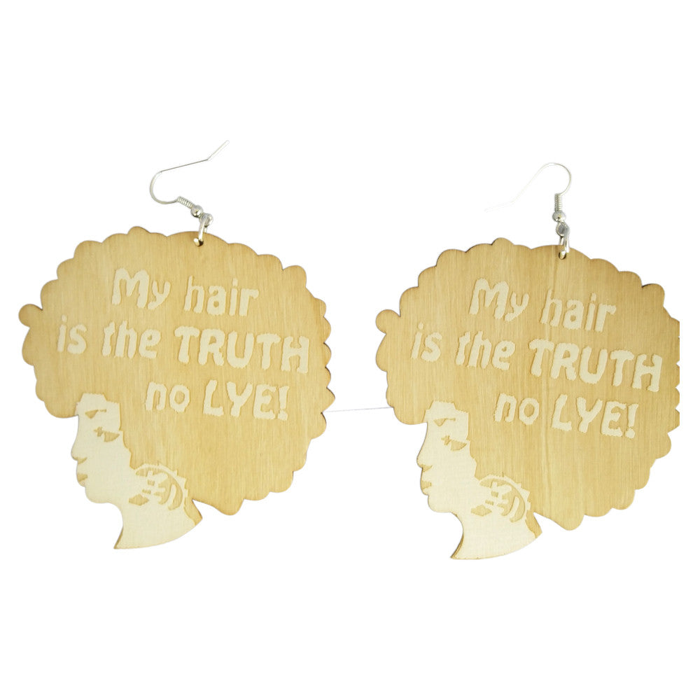 my hair is the truth no lye | Afrocentric earrings | natural hair earrings