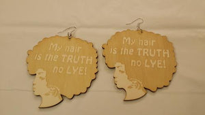 my hair is the truth no lye earrings | natural hair earrings | afrocentric earrings | afro earrings