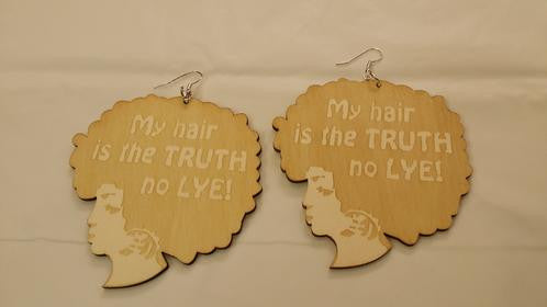 my hair is the truth no lye earrings | natural hair earrings | afrocentric earrings | afro earrings