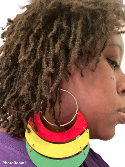 pan african earrings red green yellow gift idea afrocentric accessories jewelry jewellery africa american urban cheap cute unique gift idea fashion outfit clothing accessory kwanzaa christmas