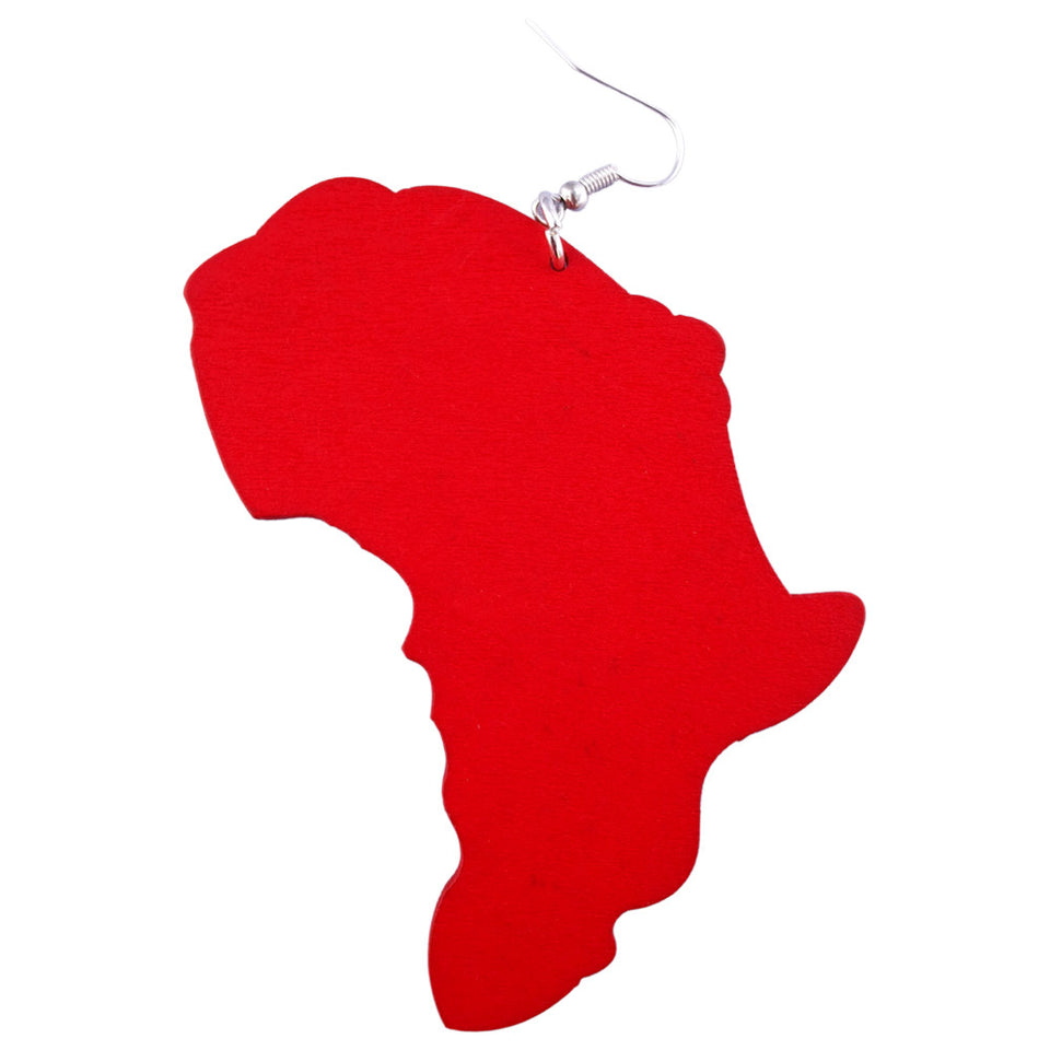 red map of africa earring