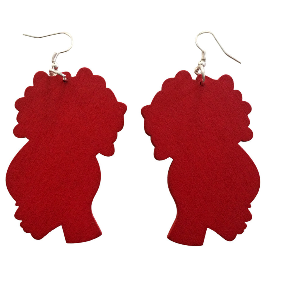 red afro puff earrings | afro puff earrings | natural hair earrings | afrocentric earrings | afrocentric jewelry | afrocentric fashion | african earrings | afro puff
