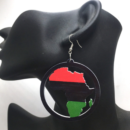 pan African flag earrings red black green jewelry natural hair accessories ear rings ring earring afrocentric accessory african american