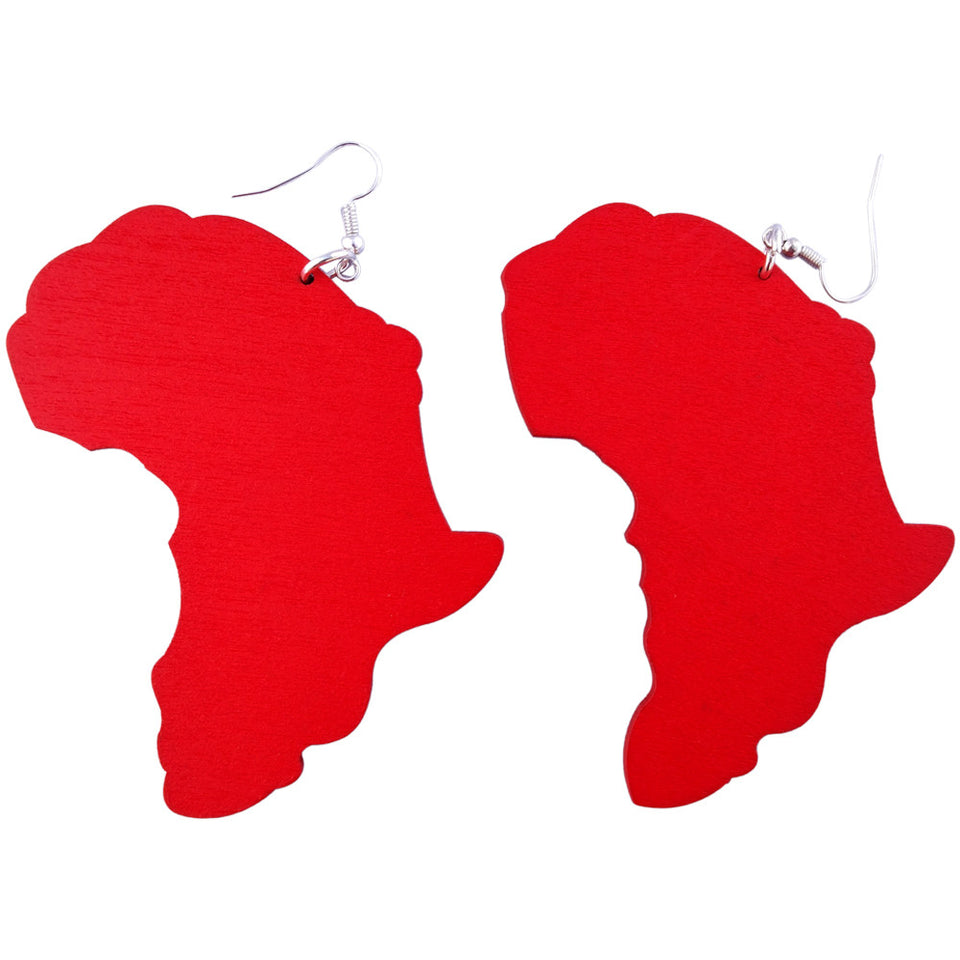red map of africa earrings