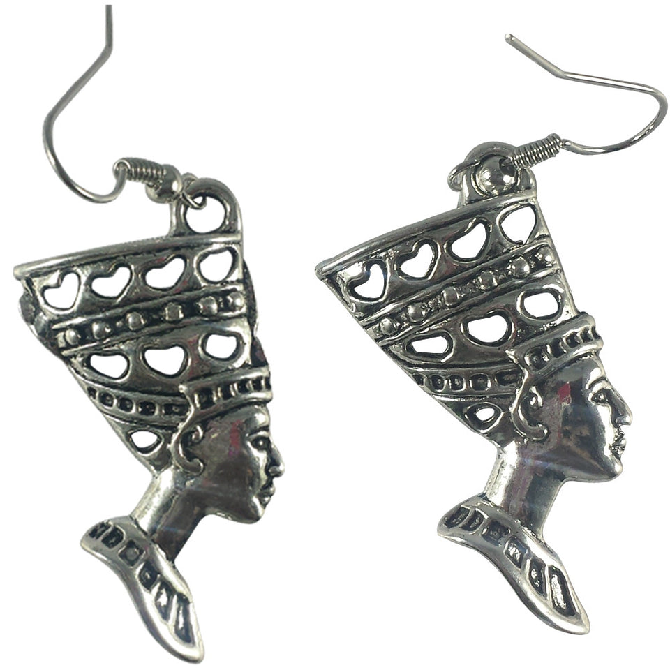 silver nefertiti earrings | Queen Nefertiti | Egypt Earrings | Egyptian earrings | Nefertiti Bust | Egypt Queen
