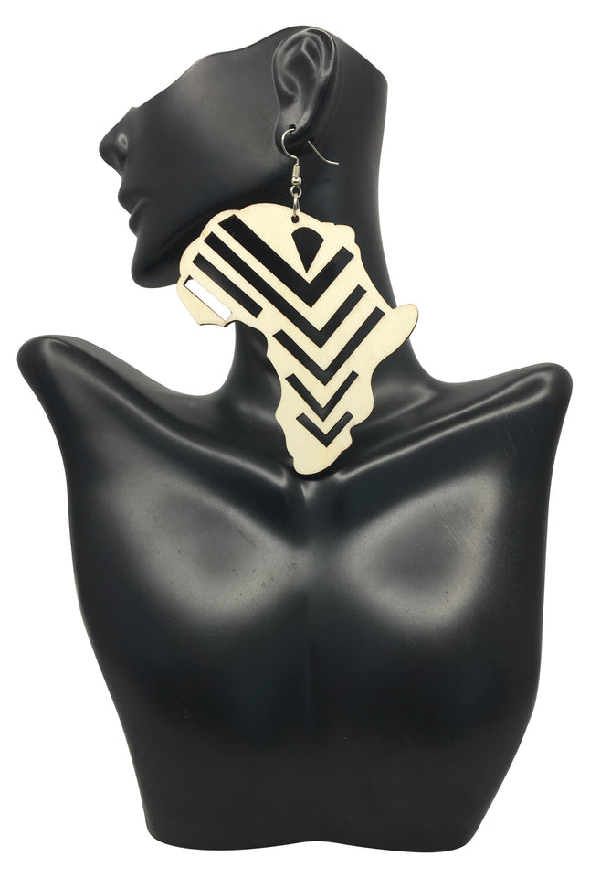 striped map of africa earrings, africa shaped earrings, map of africa earrings, african earrings, wooden earrings, urban earrings, unique earrings, african american earrings, continent of africa, earrings, jewelry, accessories, fashion, outfit, idea, afrocentric