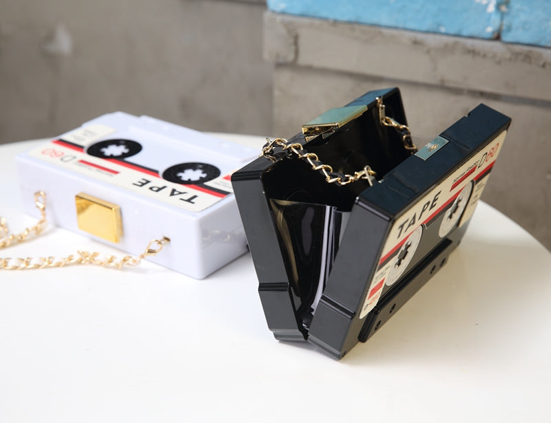 tape purse mixtape recorder stereo music lover wallet clutch hand bag handbag pocketbook pocket book womens woman lady ladies girls girl female gift idea fashionista unique hand bag handbag stereo