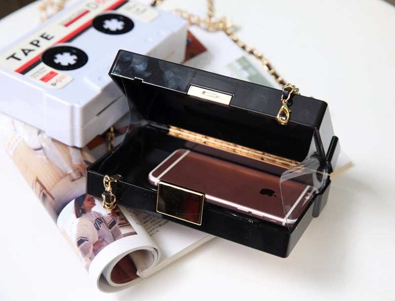 tape purse mixtape recorder stereo music lover wallet clutch hand bag handbag pocketbook pocket book womens woman lady ladies girls girl female gift idea fashionista unique hand bag handbag stereo