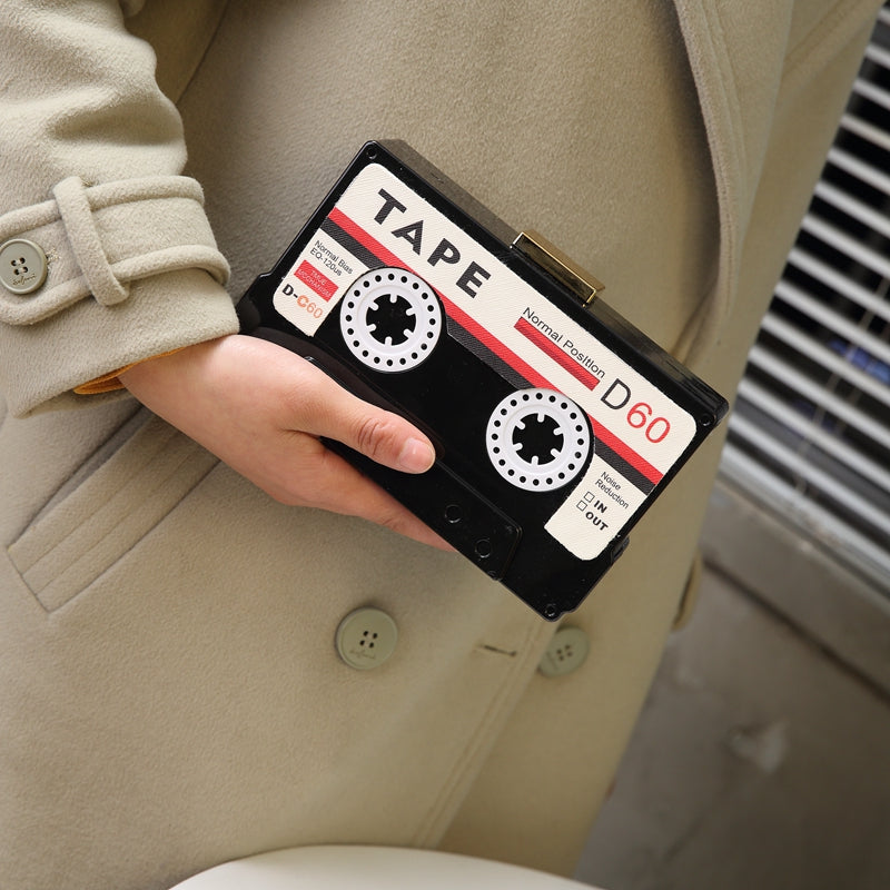 tape purse mixtape recorder stereo music lover wallet clutch hand bag handbag pocketbook pocket book womens woman lady ladies girls girl female gift idea fashionista unique hand bag handbag stereo