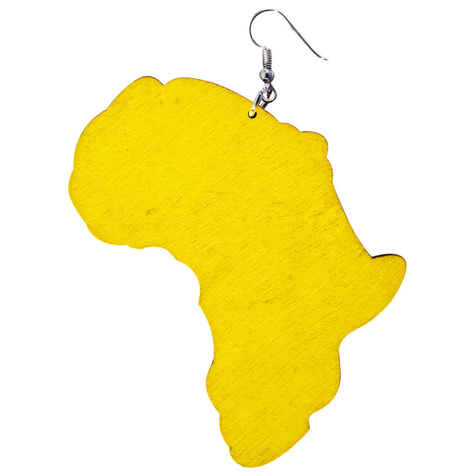 yellow map of africa earrings